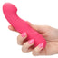 Pixies Curvy Liquid Silicone Mini G-Spot Vibrator has a flat tapered head to rub your G-spot just right & is made from liquid silicone for a plush feeling. On-hand.