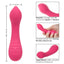 Pixies Teaser Liquid Silicone Mini G-Spot Vibrator has a dual-ended design w/ a tapered, bulbous head & a round, ribbed head for versatile G-spot pleasure that is discreet while travelling. Dimension & features.