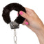 These playful furry handcuffs lock & come w/ 2 keys + a safety release built-in for easy removal. Use with or w/out the faux fur for perfect BDSM intensity.  Black-hand