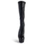 Pleaser Delight 6" Stiletto Platform Knee Boots - Matte Black have a 6" stiletto heel & a 1 & ¾" platform w/ a full-length inner side zip in stretchy matte black faux leather. (2)