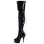 Pleaser Delight 6" Stiletto Platform Thigh Boots - Patent Black have a sexy thigh-high silhouette & are made from shiny patent material for incredible grip on the pole. (3)