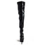 Pleaser Delight 6" Stiletto Platform Thigh Boots - Patent Black have a sexy thigh-high silhouette & are made from shiny patent material for incredible grip on the pole. (4)