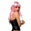 Pleasure Wigs' Courtney style looks human-like & reaches mid-back w/ brightly coloured streaks, a choppy front fringe & layers for an edgy look. Hot pink (2)