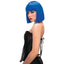 Pleasure Wigs Neon Cleo Blunt Fringe Bob Wig has straight bangs & comes in neon blue, purple or hot pink to turn heads at costume parties & cosplay events. Blue (2)