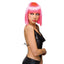 Pleasure Wigs Neon Cleo Blunt Fringe Bob Wig has straight bangs & comes in neon blue, purple or hot pink to turn heads at costume parties & cosplay events. Hot pink (2)