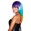 Turn heads in this brightly coloured wig w/ choppy layers & full side fringe in every colour of the rainbow. (2)