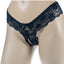 Poison Rose - Crotchless Lace Panties are adorned with floral lace, scalloped trim & a cute bow. Black.