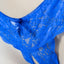 Poison Rose - Crotchless Lace Panties are adorned with floral lace, scalloped trim & a cute bow. Blue (2)