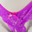 Poison Rose - Crotchless Lace Panties are adorned with floral lace, scalloped trim & a cute bow. Purple (2)