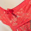 Poison Rose - Crotchless Lace Panties are adorned with floral lace, scalloped trim & a cute bow. Red (2)