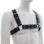Poison Rose Leather H-Brace Bulldog Chest Harness has O-rings for attaching BDSM accessories, crossover straps in the rear & adjustable size buckles. (3)