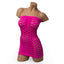 Poison Rose Oval Net Tube Dress. Dare to bare all in this seamless, stretchy, open weave dress that hugs your curves! Layer it over other clothes or wear it on its own. Hot pink.