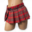 Poison Rose's pleated micro-mini tartan skirt complements any sexy schoolgirl outfit & has Velcro closure for easy wear & removal. Red.