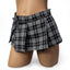 Poison Rose's pleated micro-mini tartan skirt complements any sexy schoolgirl outfit & has Velcro closure for easy wear & removal. Black.