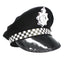 Police Officer Costume Hat - firm-brimmed has a silver badge decal & checkered trim to help complete any cop costume.