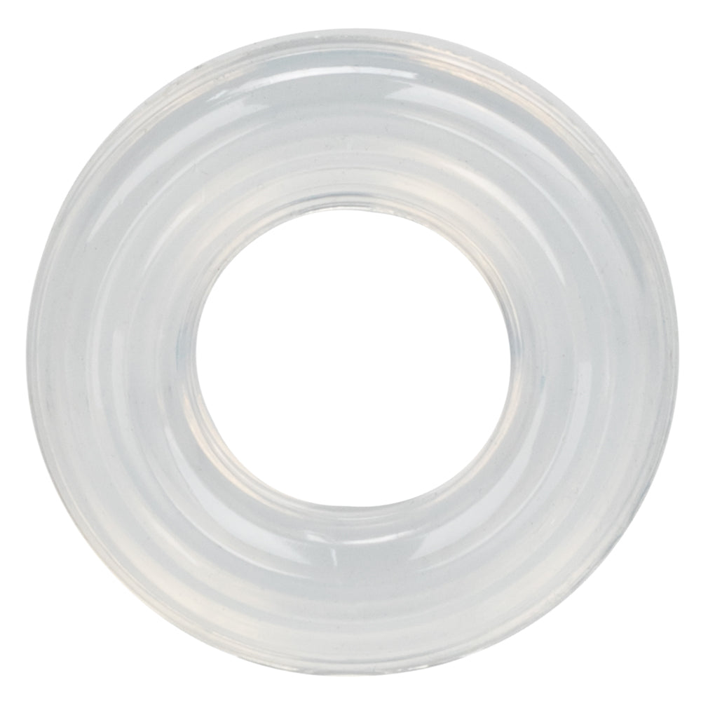 Premium Silicone Ring - Large - Silicone, sturdy, stretchy all purpose cockring. Clear