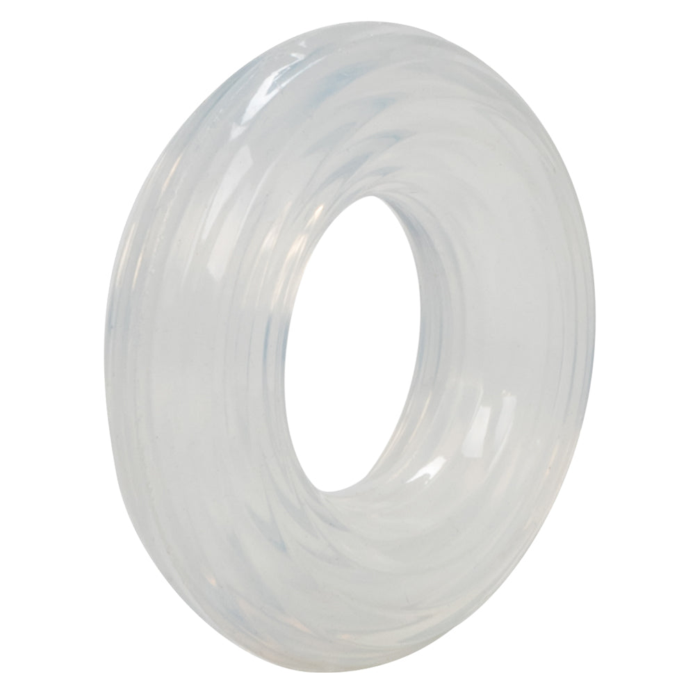 Premium Silicone Ring - Large - Silicone, sturdy, stretchy all purpose cockring. Clear 2