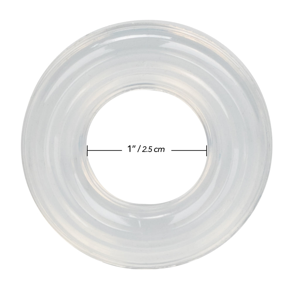 Premium Silicone Ring - Large - Silicone, sturdy, stretchy all purpose cockring. Clear 4