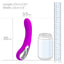 Pretty Love - Alston - G-spot vibrator has a flexible curved shaft and 12 awesome vibration modes w/ a hollow handle for better grip & control. Dimension.