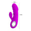Pretty Love Ansel Thick Ridged Rabbit Vibrator has a thick ribbed shaft & phallic head for G-spot stimulation & a clitoral arm for blended orgasms. Dimension.