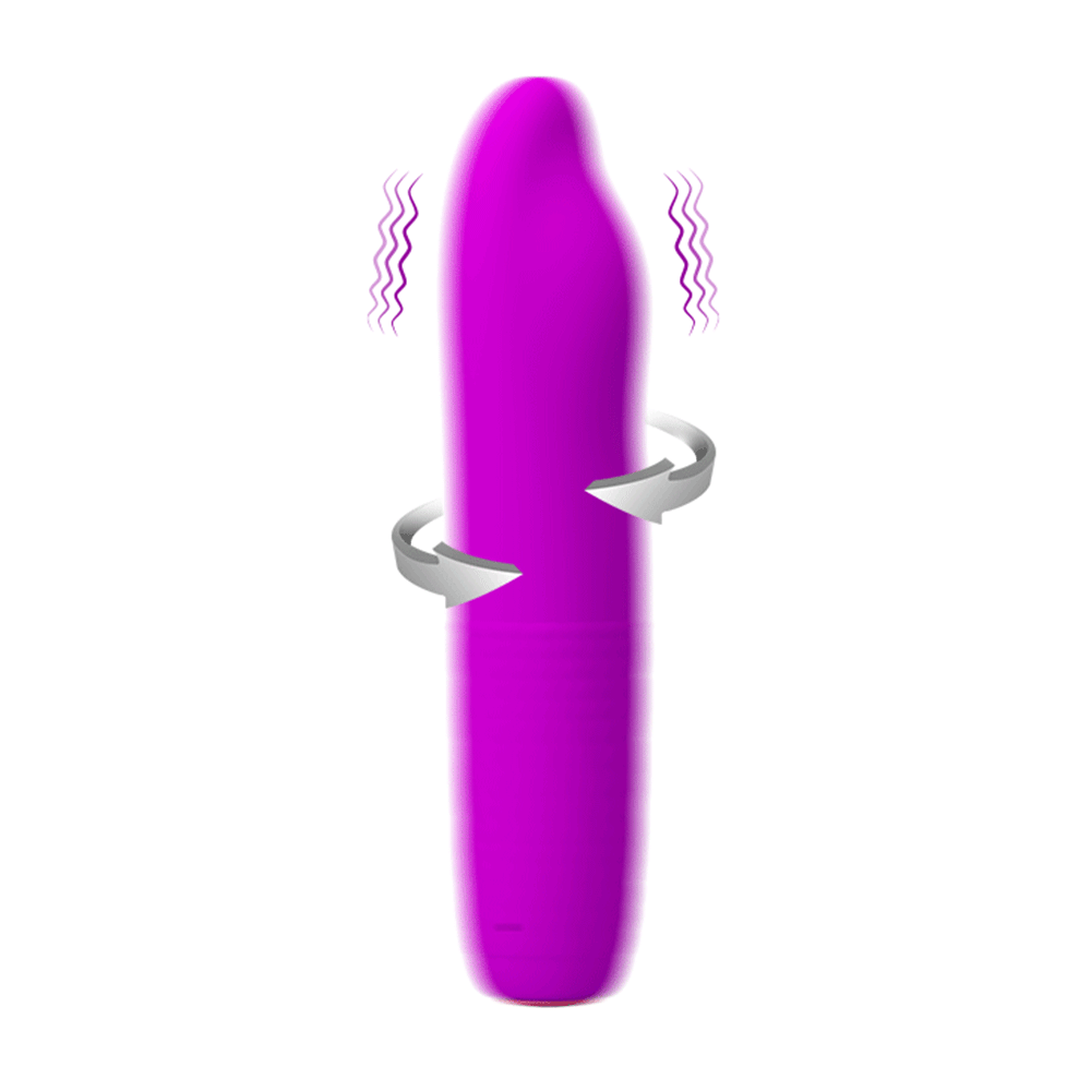 Pretty Love - Burke Rotating Vibrator has 4 vibration modes & 4 rotation settings for you to enjoy internally or externally. Purple-GIF.