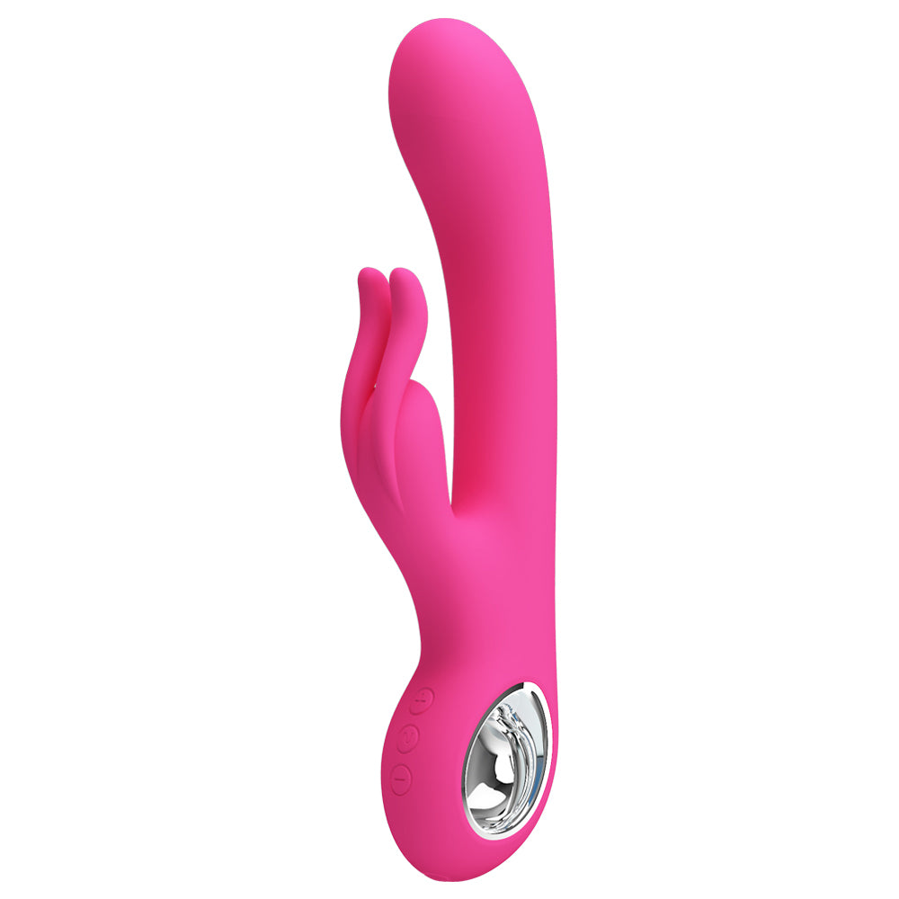 Pretty Love Carina Hollow Handle Rabbit Vibrator has 7 vibration modes in 5 speeds across a curved G-spot head & clitoral bunny + a hollow handle for great grip. (2)