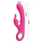 Pretty Love Carina Hollow Handle Rabbit Vibrator has 7 vibration modes in 5 speeds across a curved G-spot head & clitoral bunny + a hollow handle for great grip. Dimension.