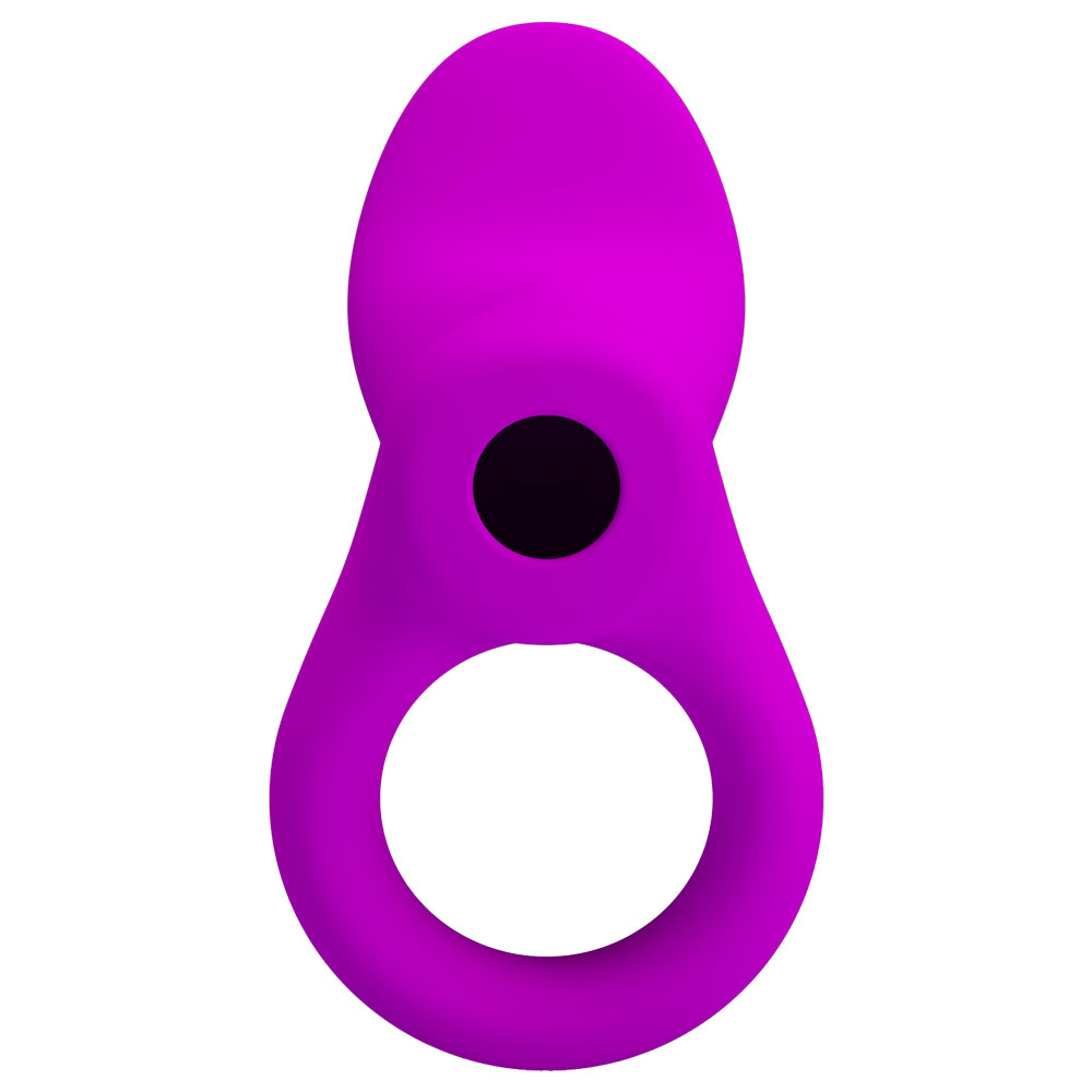 Pretty Love Cobra Vibrating Cock Ring With Clitoral Ticklers has touch-activated vibration & a bristle-textured clitoral stimulator for both partners to enjoy. Purple. (4)