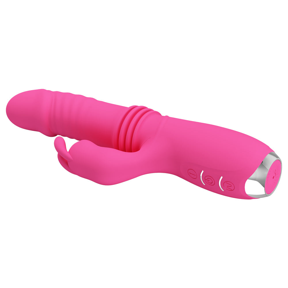 Pretty Love Dorothy Thrusting Rabbit Vibrator is one of the best women's toys for sexual pleasure, stimulating her clitoris & G-spot w/ 12 vibrations & 3 thrusting modes. Pink. (3)