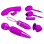 Pretty Love Purple Desire - 5-Piece Toy Kit - includes nipple clamps, a rabbit vibrator, a wand massager with head attachment & an egg vibrator. (2)