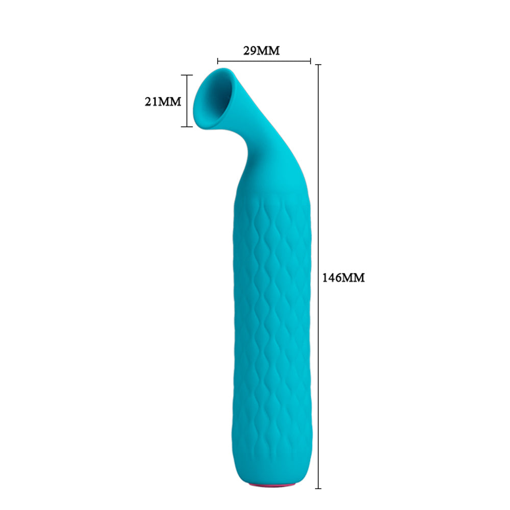 Pretty Love Quentin Clitoral Suction Massager surrounds you w/ 12 contactless suction functions that'll have your toes curling harder than ever. Blue-dimension.