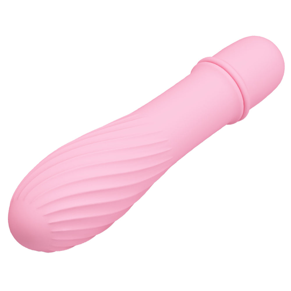 Pretty Love Solomon G-Spot Bullet Vibrator has a textured silicone body w/ a bulbous tip to target your G-spot for deep internal pleasure inside. Pink. (2)