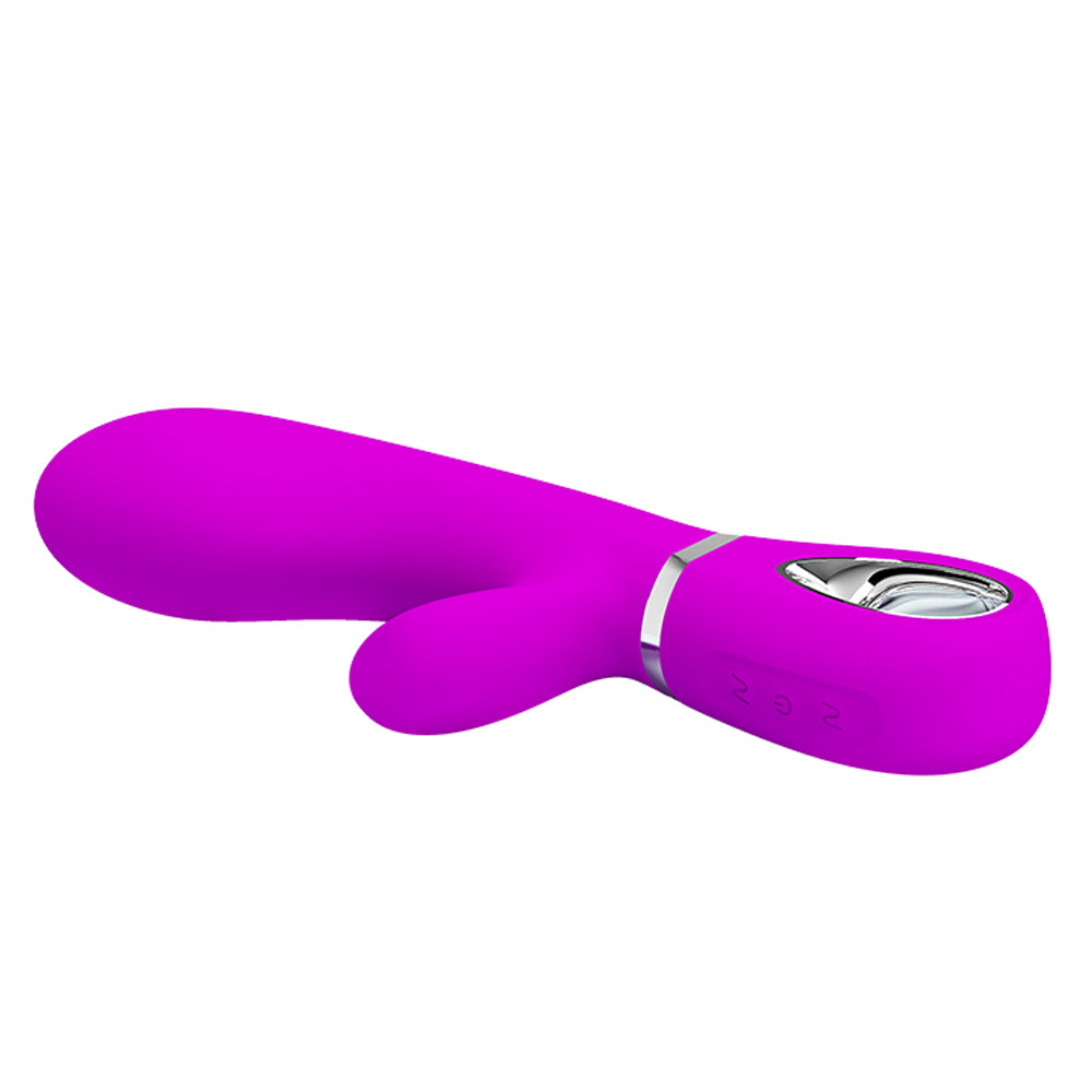 Pretty Love's Thomas Rabbit Vibrator has a flexible shaft w/ a soft bulbous G-spot head & short clitoral stimulator for dual pleasure. Purple. (2)