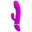 Pretty Love Tracy Ridged Rabbit Vibrator Success has 7 vibration modes in a phallic head, ridged G-spot shaft & clitoral arm for luxurious dual pleasure. Purple.