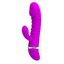 Pretty Love Tracy Ridged Rabbit Vibrator Success has 7 vibration modes in a phallic head, ridged G-spot shaft & clitoral arm for luxurious dual pleasure. Purple-GIF.