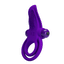 Pretty Love Vibrant Nubby Cock & Ball Ring has a 10-mode vibrating bullet that pleases both partners + a large textured clitoral head for her. Purple-GIF.