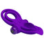Pretty Love Vibrant Nubby Cock & Ball Ring has a 10-mode vibrating bullet that pleases both partners + a large textured clitoral head for her. Purple. (3)