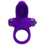 Pretty Love Vibrant Nubby Cock Ring - II keeps him harder for longer while the large bristled clitoral stimulator vibrates in 10 modes to delight both of you. Purple.