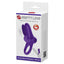Pretty Love Vibrant Nubby Cock Ring - II keeps him harder for longer while the large bristled clitoral stimulator vibrates in 10 modes to delight both of you. Purple-package.