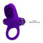 Pretty Love Vibrant Nubby Cock Ring - II keeps him harder for longer while the large bristled clitoral stimulator vibrates in 10 modes to delight both of you. Purple-control button.