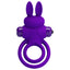 Pretty Love Vibrant Rabbit Cock & Ball Ring has 2 clitoral bunny ears that vibrate in 10 modes to tease both partners while keeping him harder for longer. Purple.