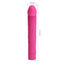 Pretty Love Vic Veiny Mini Vibrator has a bulbous phallic head & a curved veiny shaft for targeted G-spot stimulation! Waterproof silicone & battery-operated. Hot pink-dimension.