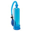 Pump Worx - Beginner's Power Pump has a medical-style pump ball you can hand-squeeze to watch your erection grow bigger & thicker through the clear vacuum tube. Blue.