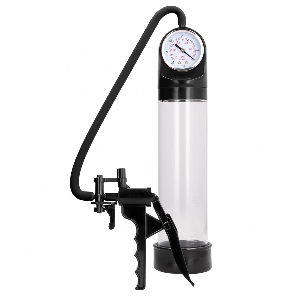 This Elite Pump with advanced PSI gauge creates an airtight vacuum seal to increase your erection's hardness & size quickly & accurately w/ a pressure gauge that shows PSI. Transparent.