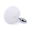 Rabbit Tail Metal Butt Plug has a cute fluffy bunny tail w/ a tapered tip for comfortable insertion & a seamless finish that's compatible w/ all lubricants. White.