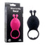 Rascal Love Ring - rechargeable silicone cockring with 10 vibration modes, clitoral stimulator with twin antennae. Black, box