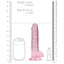 RealRock 7" Crystal Clear Realistic Dildo With Balls & Suction Cup has a lifelike shape & size w/ 5.9" insertable & a ridged phallic head, veiny shaft + testicles for safe anal or vaginal play. Pink-dimension.