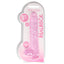 RealRock 9" Crystal Clear Realistic Dildo With Balls & Suction Cup has a lifelike sculpted phallic head, veiny shaft & testicles for safe anal or vaginal play. Pink-package.