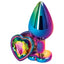 Rear Assets - Multicolour Heart Gem Butt Plug - Medium - Rainbow
