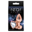 Rear Assets - rose gold heart gem butt plug - small has a heart-shaped gem base! Scratch-resistant, hypoallergenic & temperature play-ready. Clear-package.